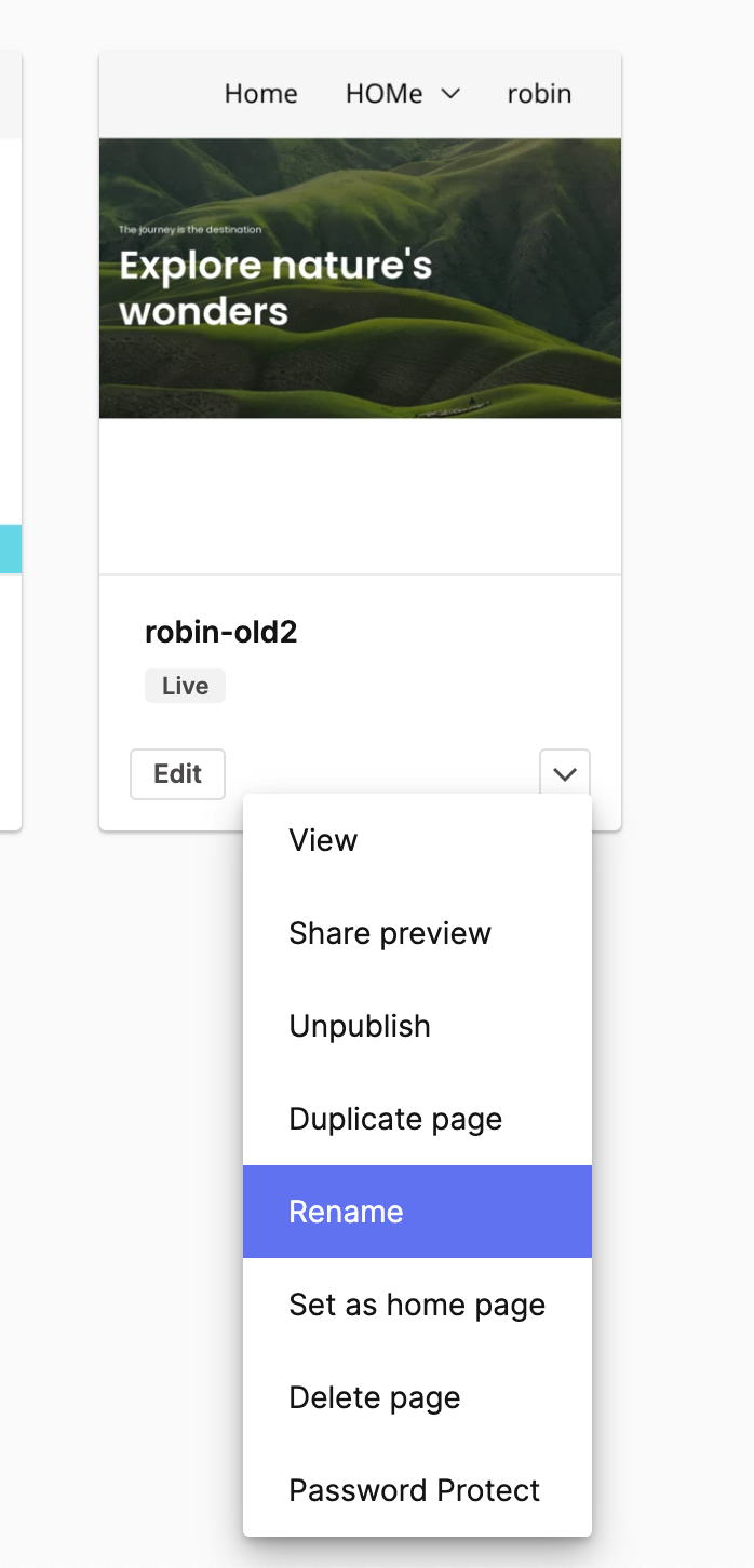 Page URL structure settings in the Pagecloud dashboard