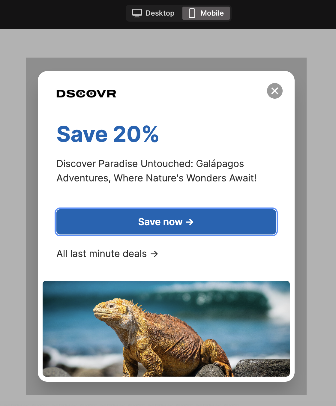 Popup columns stacking in mobile preview